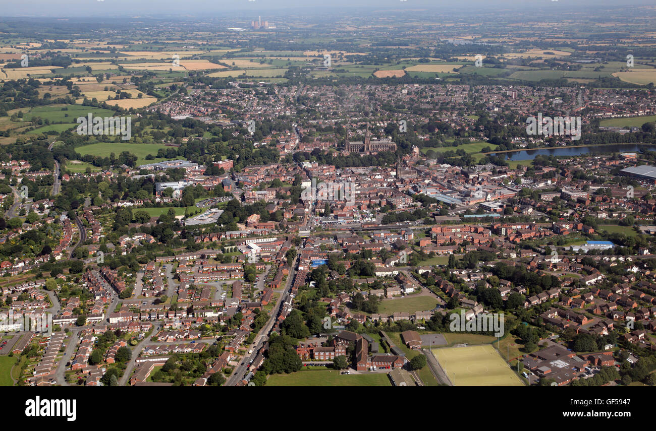 Luftaufnahme von Lichfield in Staffordshire, UK Stockfoto