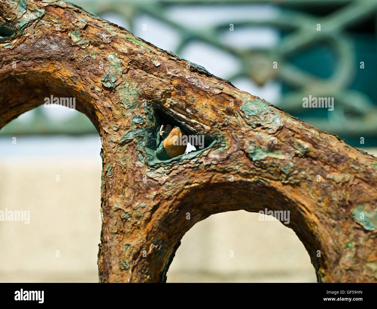 Rostige Geländer an der Hove Sussex UK Stockfoto