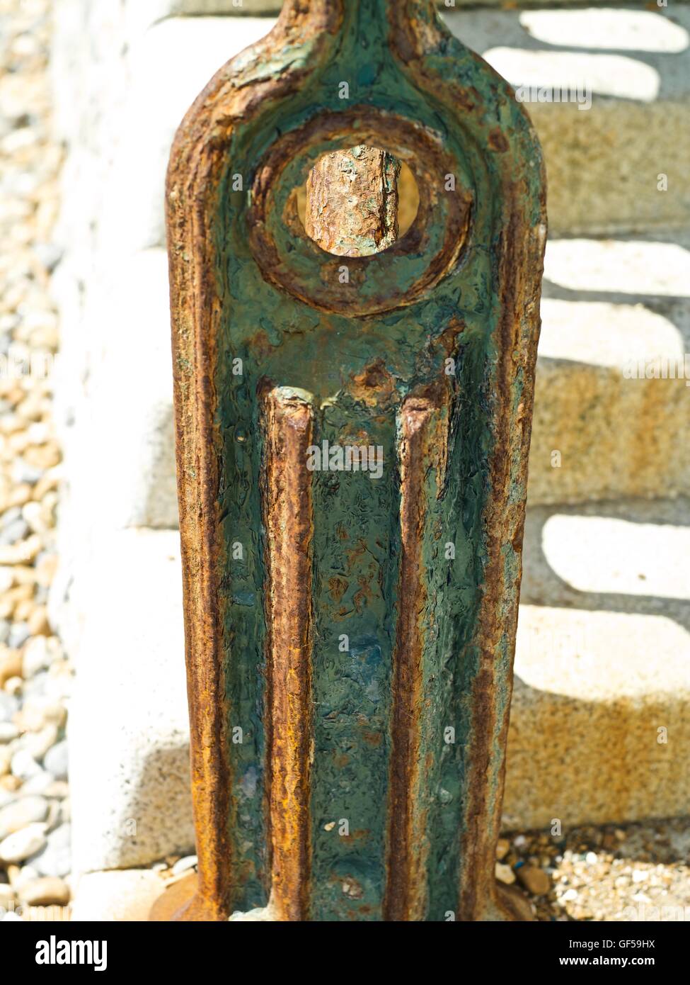 Rostige Geländer an der Hove Sussex UK Stockfoto