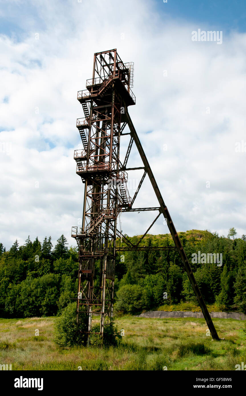 Alten Mine Förderturm - Banska Stiavnica - Slowakei Stockfoto