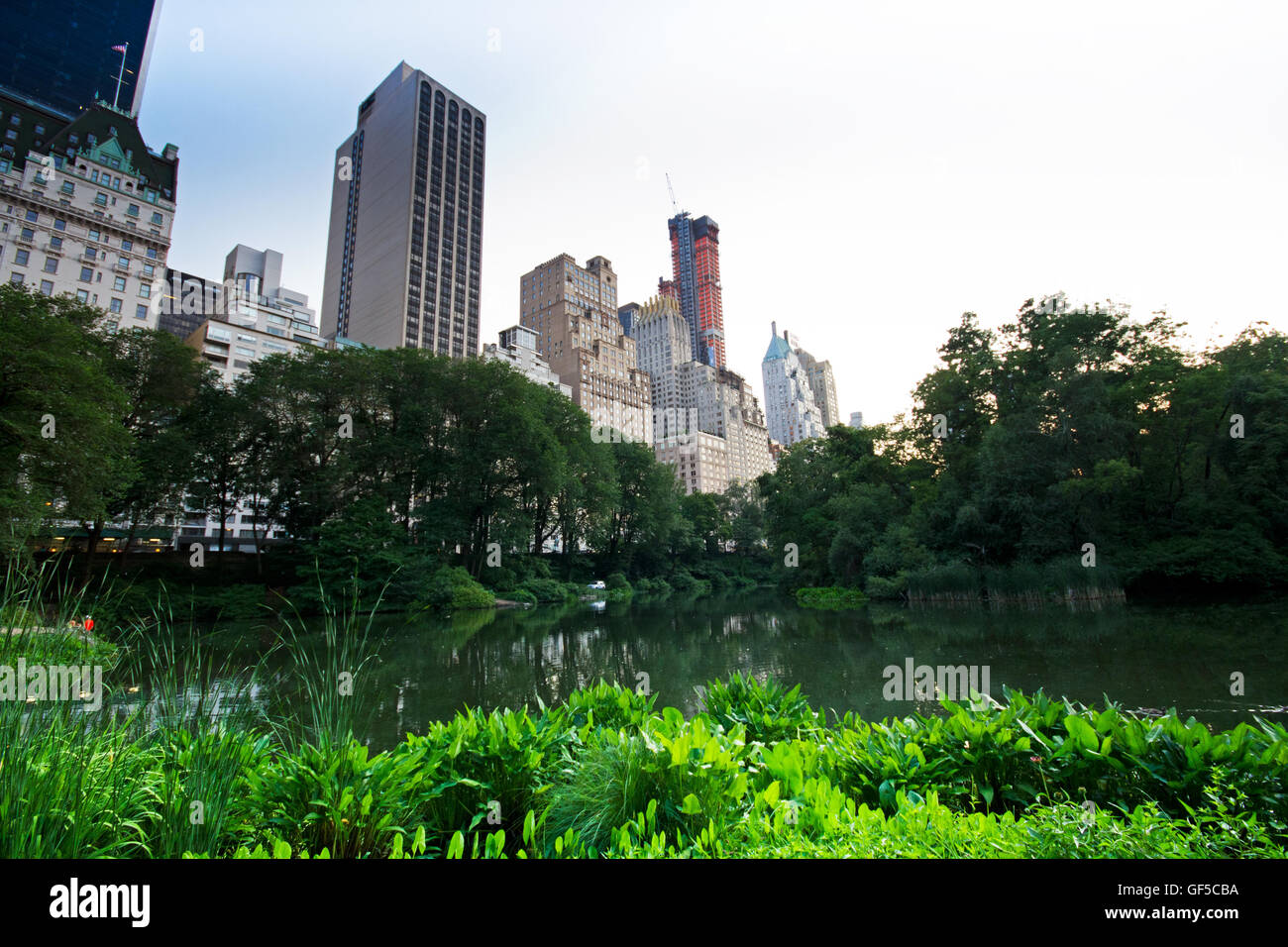 Manhattan Skyline-Blick vom Central Park entfernt Stockfoto