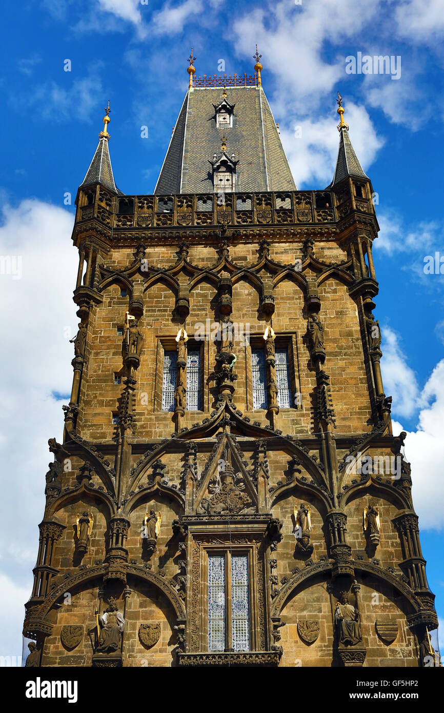 Der Pulverturm gotisches Tor in Prag, Tschechische Republik Stockfoto