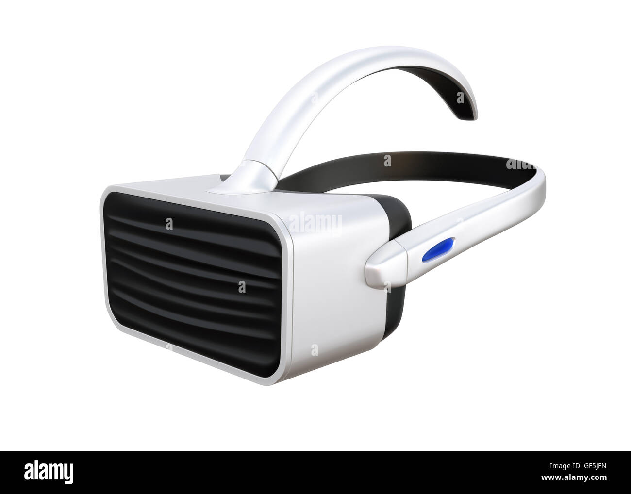 Weiß VR Kopfhörer isoliert auf weißem Hintergrund. 3D-Rendering Bild mit Beschneidungspfad. Stockfoto