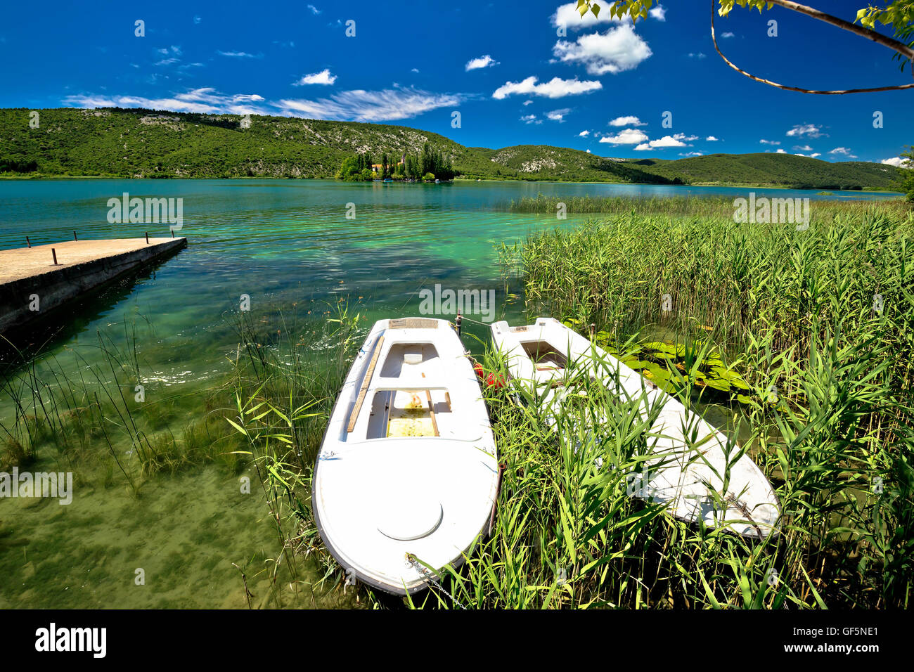 Visovac-See im Nationalpark Krka Fluss, Dalmatien, Kroatien Stockfoto