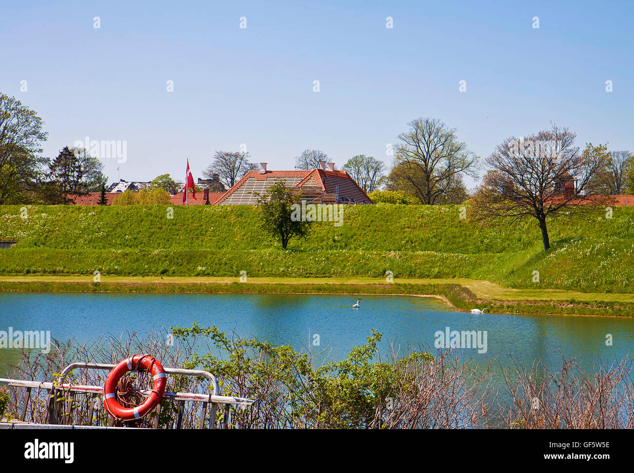 Copenhagen,  moat of the Kastellet fortress, view from Langelinie promenade. Stockfoto