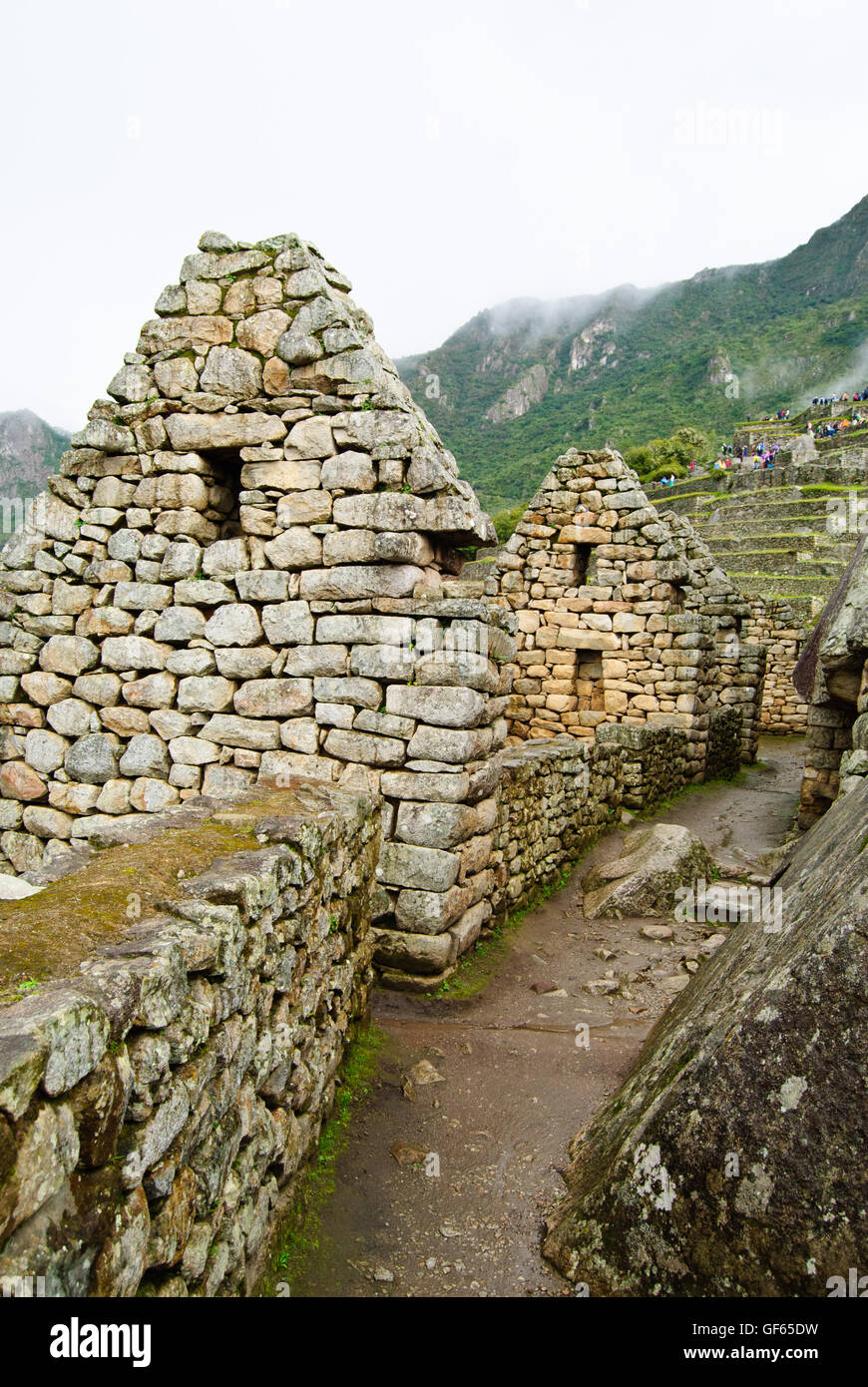 Die Wohn-Abschnitt von Machu Picchu Stockfoto