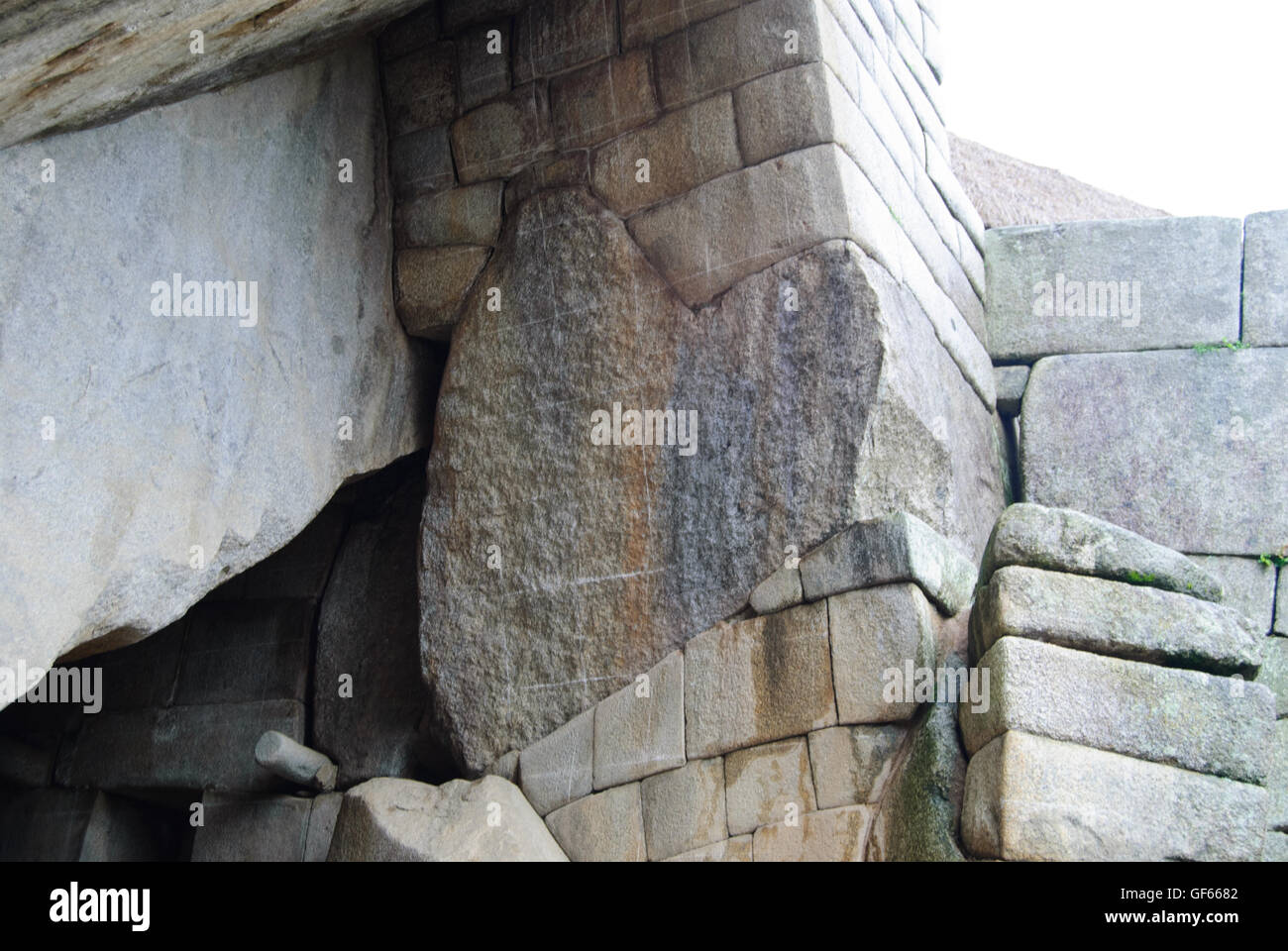 Der Herzstein Form in Machu Picchu. Stockfoto