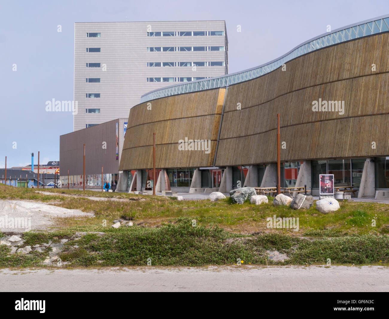 Katuaq kulturelle Zentrum Nuuk Hauptstadt von Grönland Countrys größten kulturellen und wirtschaftlichen Zentrum in Sermersooq Gemeinde Stockfoto