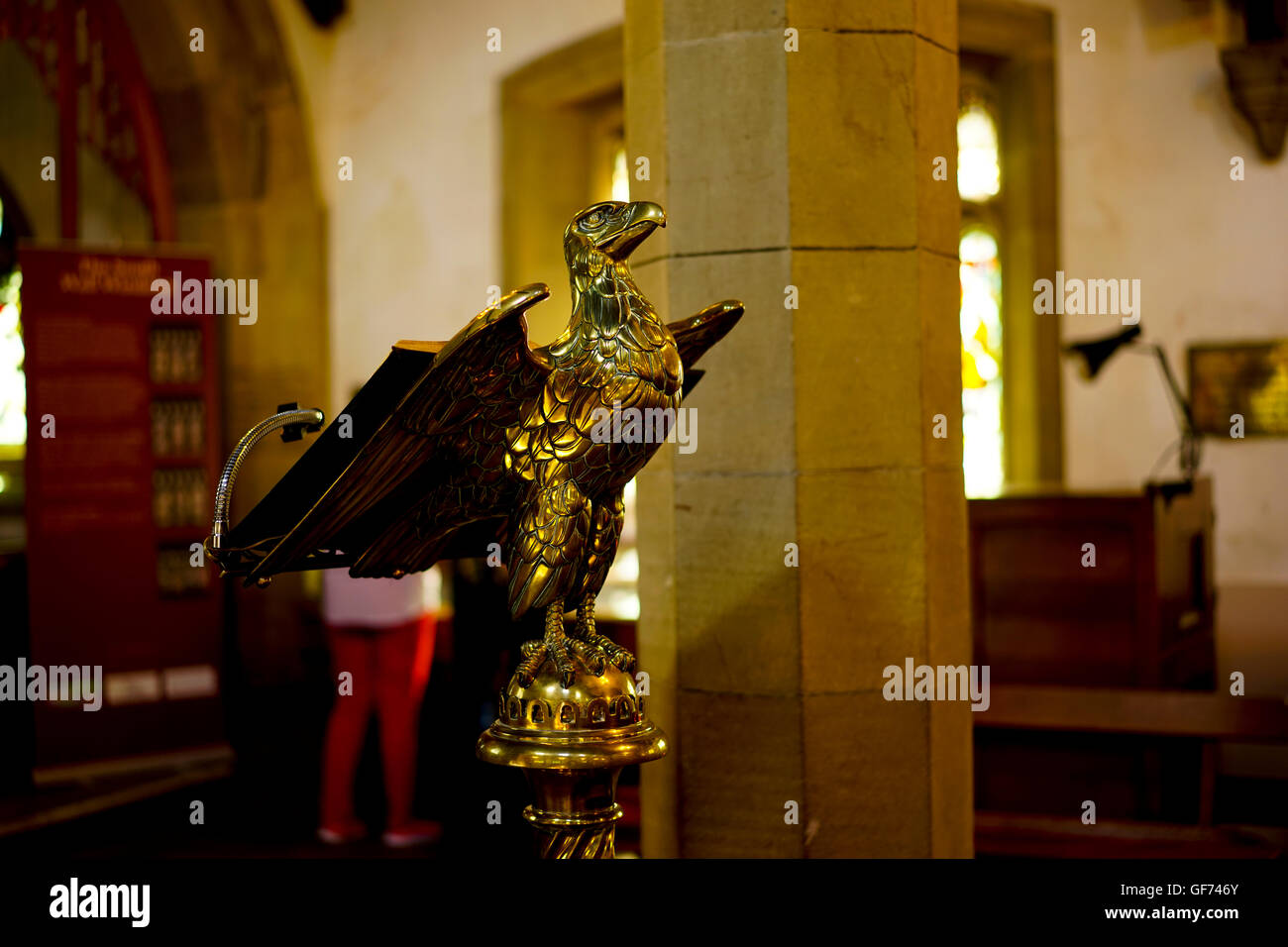 Rednerpult an der St.-Michaels-Kirche Haworth, West Yorkshire, Großbritannien. Stockfoto