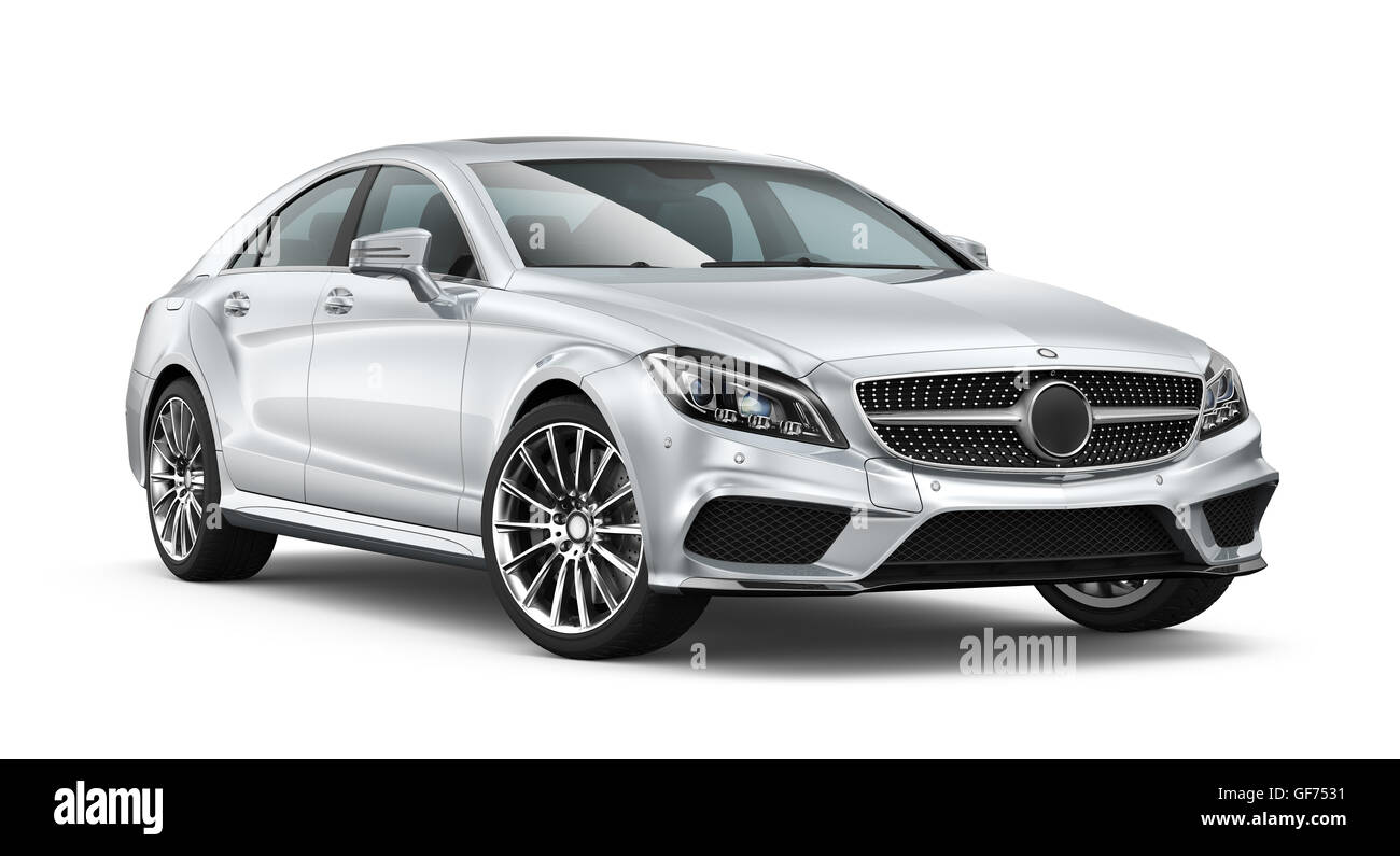 Silber modernes Auto Stockfoto