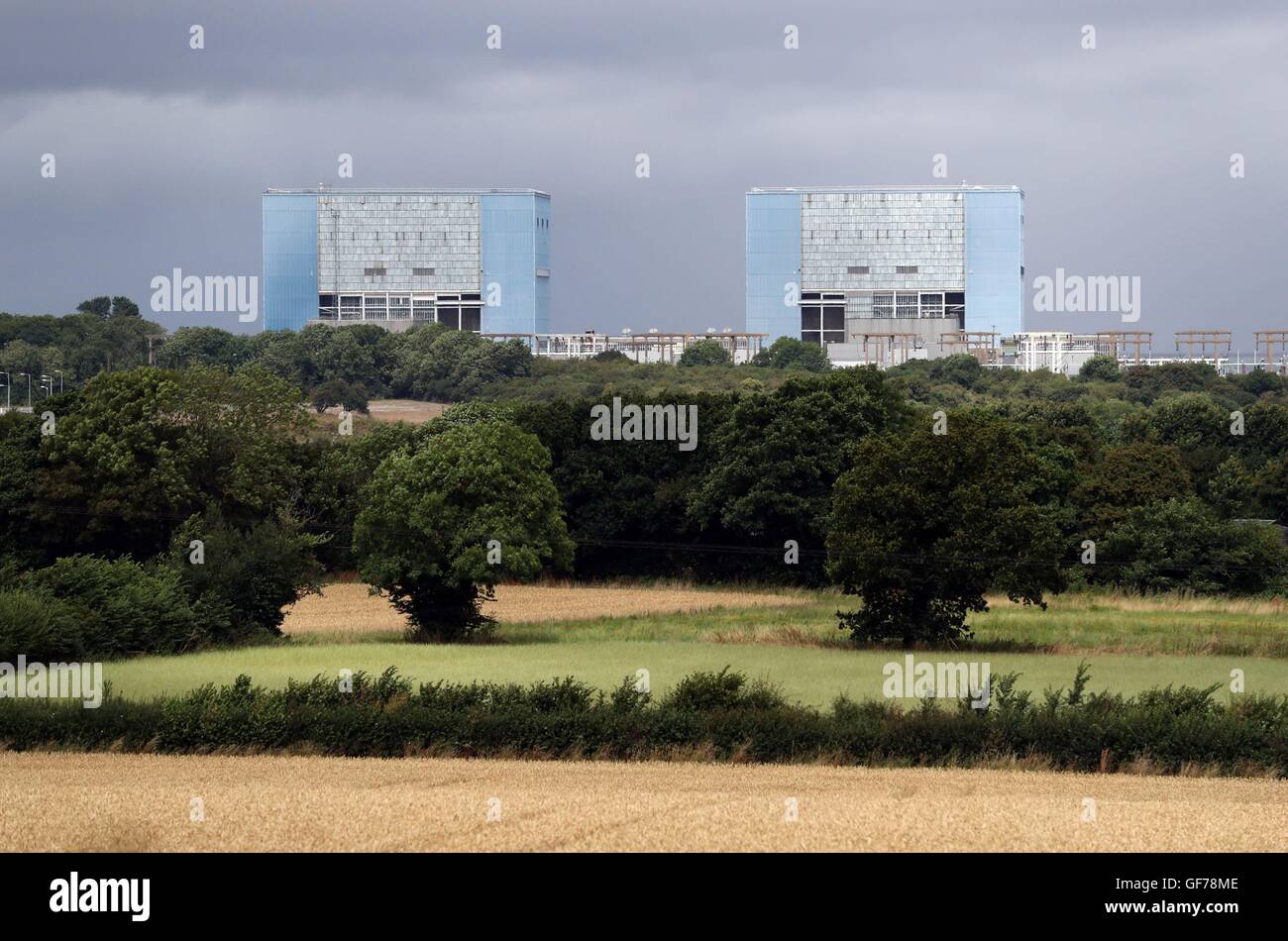 Allgemeine Sicht auf Hinkley Point EIN Magnox-Kernkraftwerk in Somerset, da der Energieriese EDF seine lang erwartete endgültige Investitionsentscheidung für das geplante Kraftwerk treffen wird, was die Zweifel an dem massiven £18 Milliarden-Projekt beendet. Stockfoto