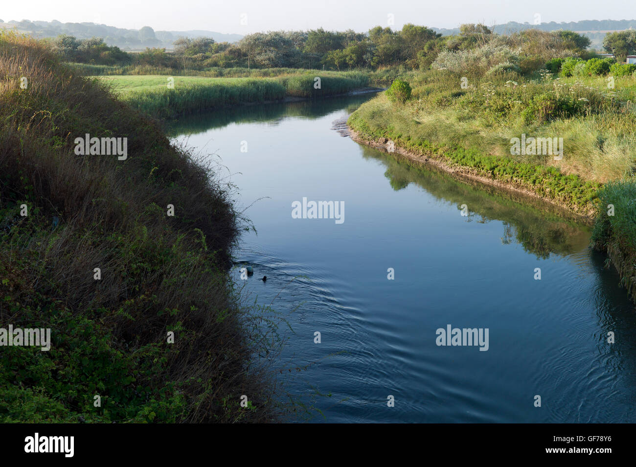 Fluss Saâne, Quiberville, Normandie, Frankreich Stockfoto