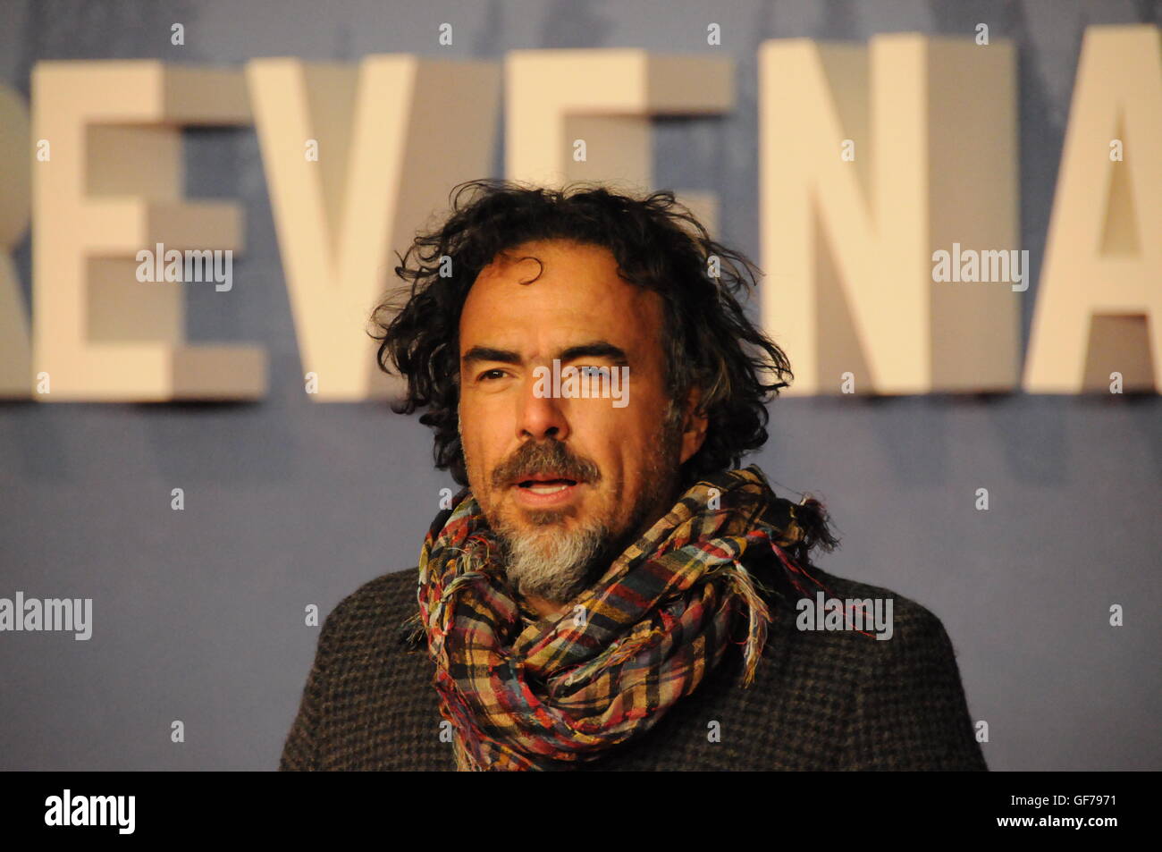 Der Regisseur Alejandro Gonzalez Inarritu, besucht die Londoner Film-Premiere von The Revenant. Stockfoto