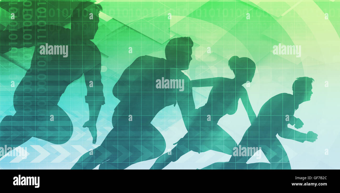 Silhouetten von Geschäftsleuten mit Teamwork Konzept Stockfoto