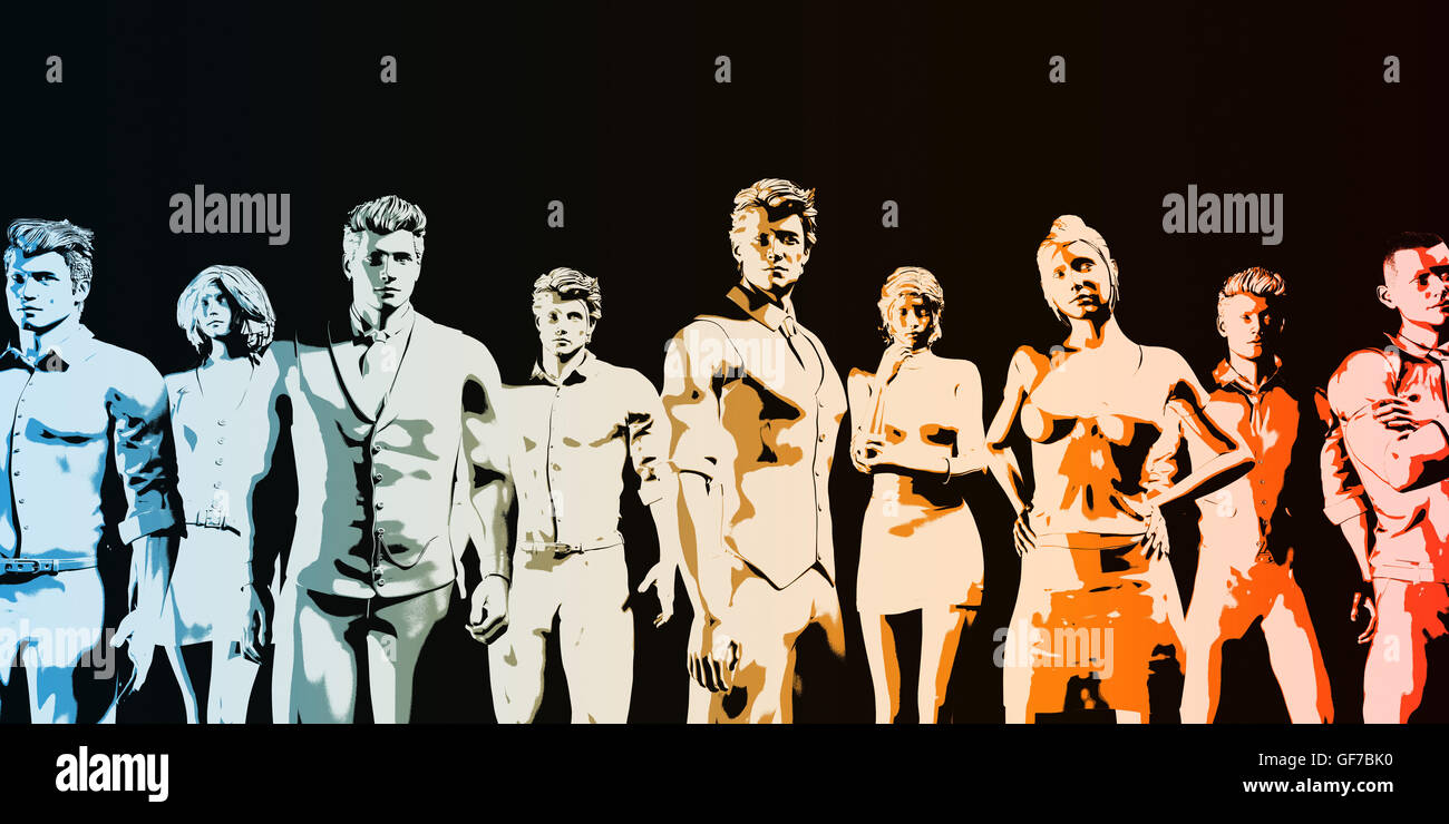 Führungskräfte in Unternehmen stehen vor dem Hintergrund als Kunst Stockfoto