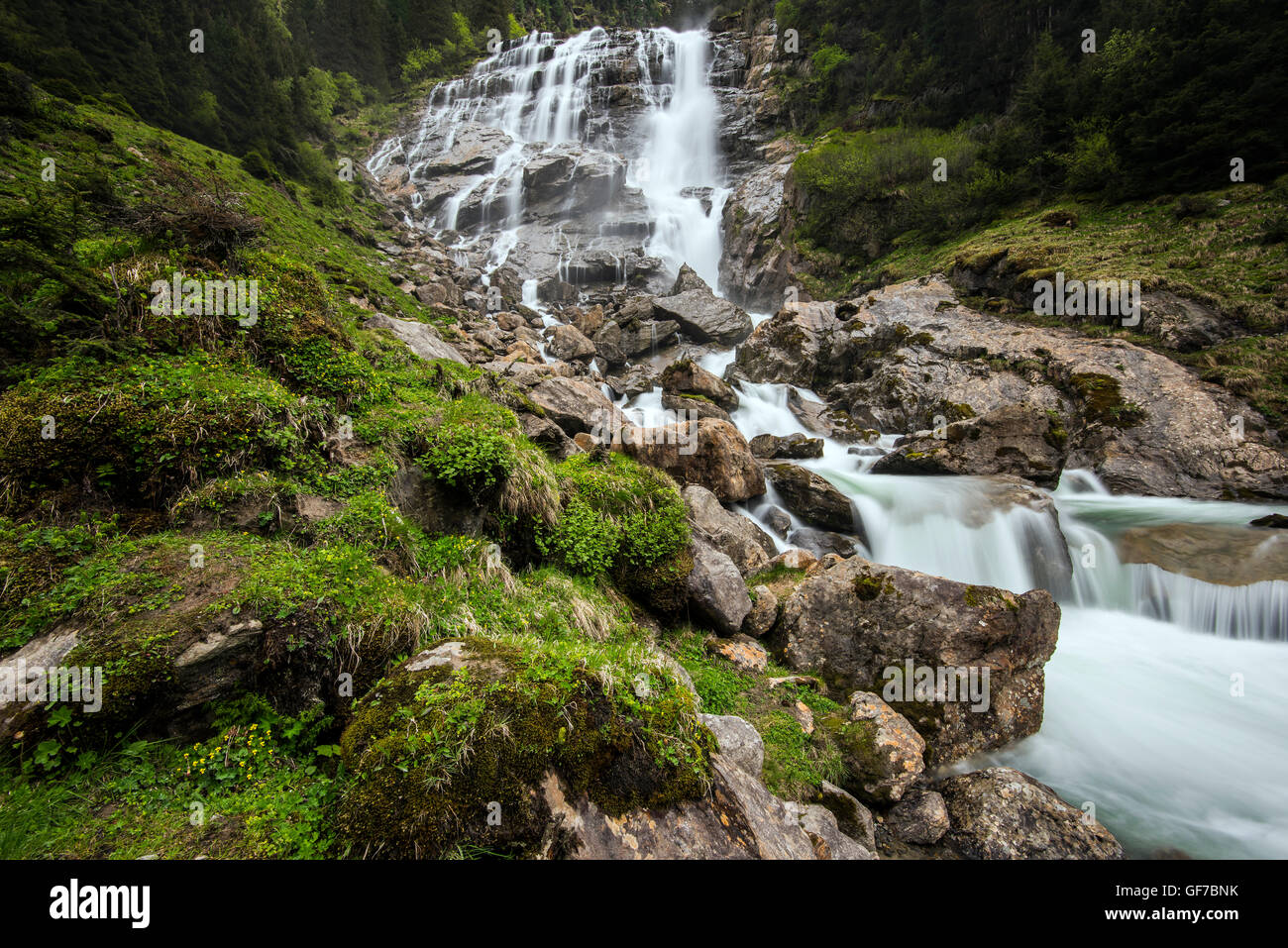 Grawa Wasserfall, Stubaital, Tirol, Österreich Stockfoto