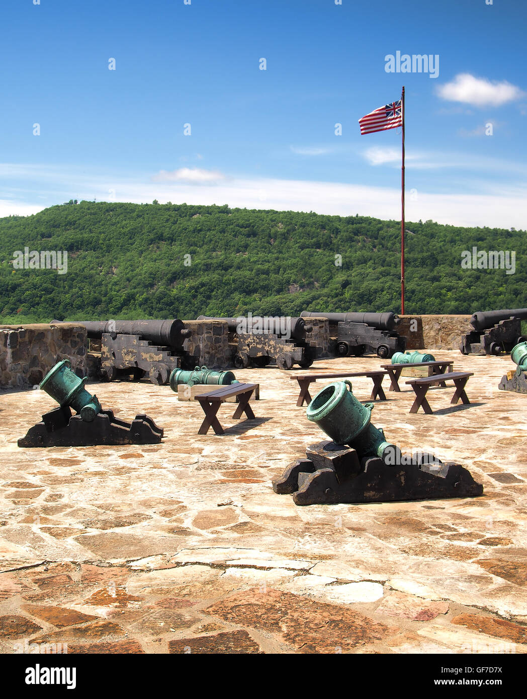 Ticonderoga, New York, USA. 24. Juli 2016. Innen Fort Ticonderoga am Ufer des Lake Champlain im Sommer Stockfoto
