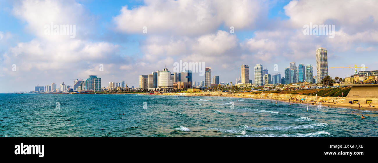 Blick auf die mediterrane Küste in Tel Aviv Stockfoto