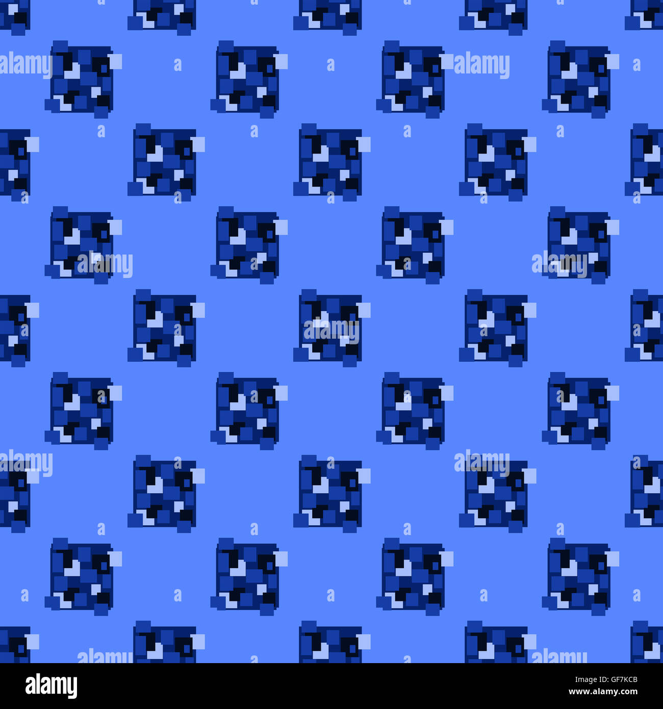Retrolook blaue Quadrate und Rechtecke Muster in einem gekachelten nahtlose Wiederholung Design auf blassen blauen Hintergrund quadratische format Stockfoto