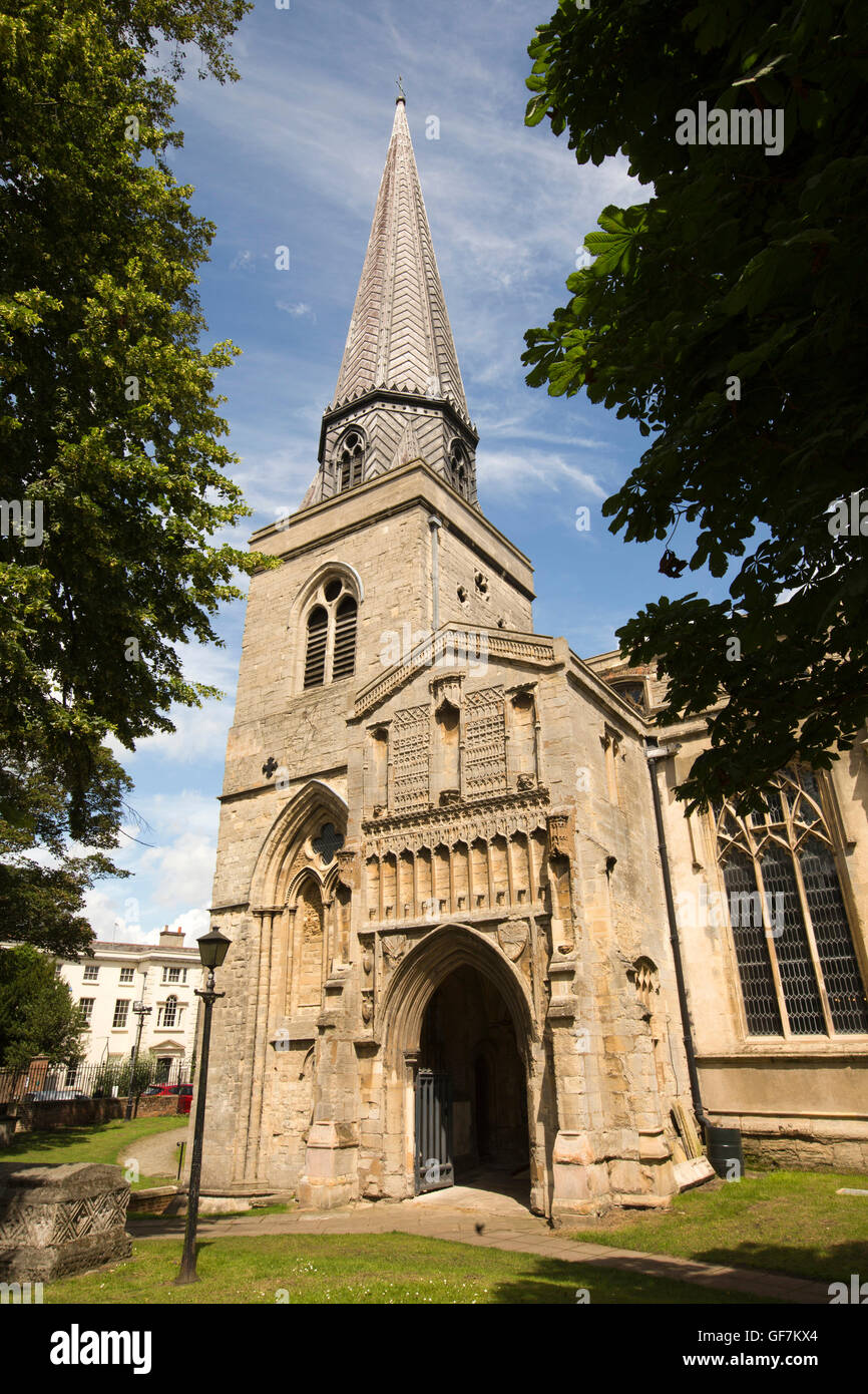 Kings Lynn, St.-Nikolaus Kapelle Südportal und Spire, Norfolk, England, UK Stockfoto