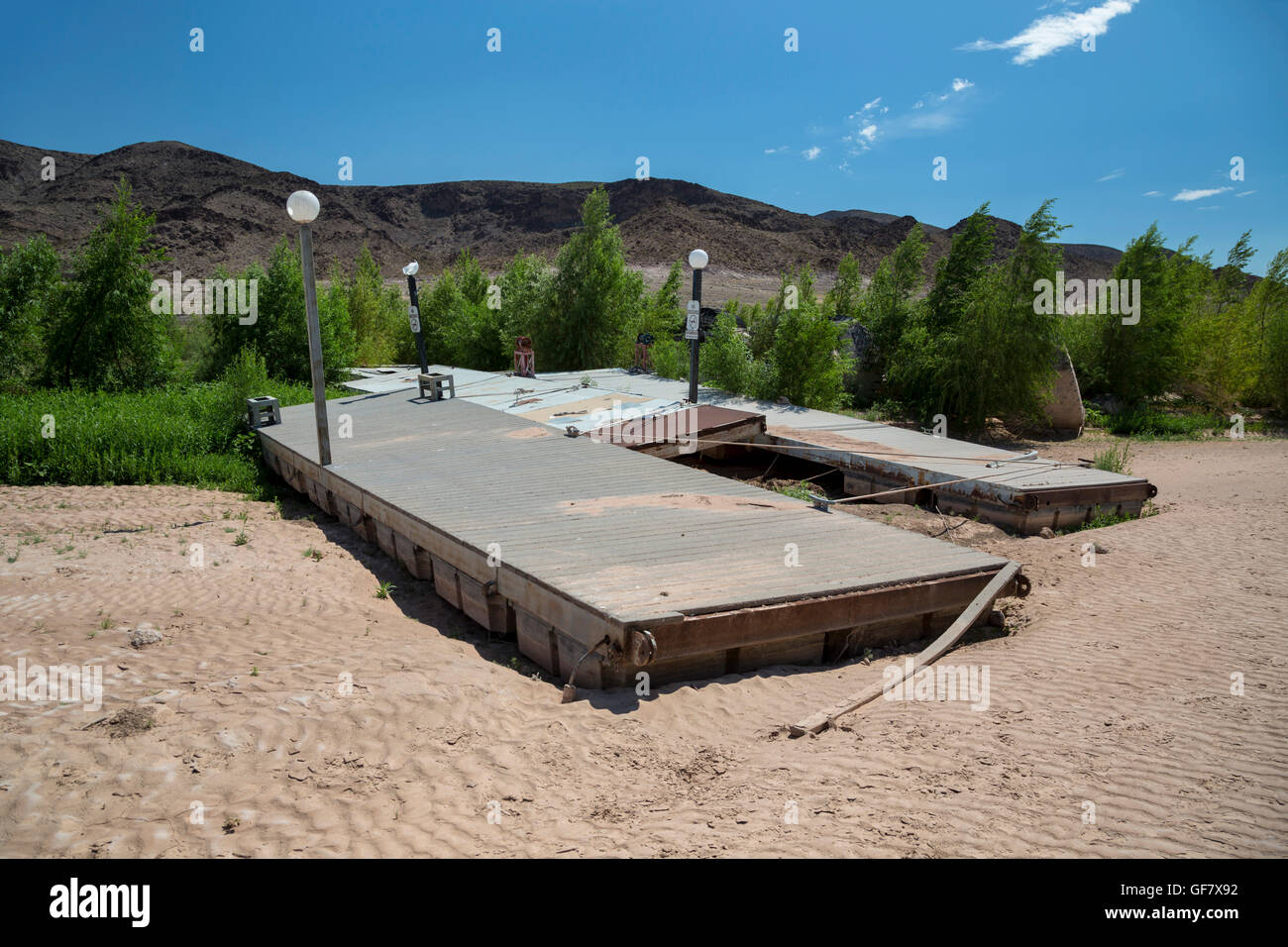 Las Vegas, Nevada - The Echo Bay Marina am Lake Mead ist auf dem Festland, nachdem Wasserstände 150 Füße gefallen sind. Stockfoto