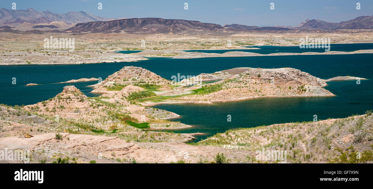 Las Vegas, Nevada - der Wasserstand im Lake Mead 150 Fuß unter dem vollen gesunken, und liegt jetzt bei 37 % der Kapazität aufgrund der Trockenheit. Stockfoto