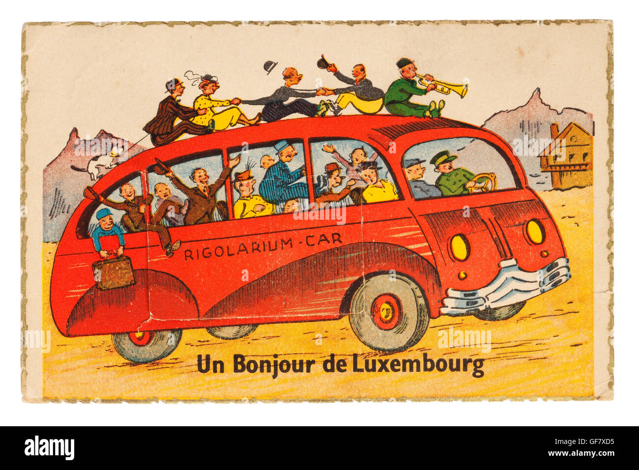 Neuheit Postkarte von Luxemburg vom August 1952 Stockfoto