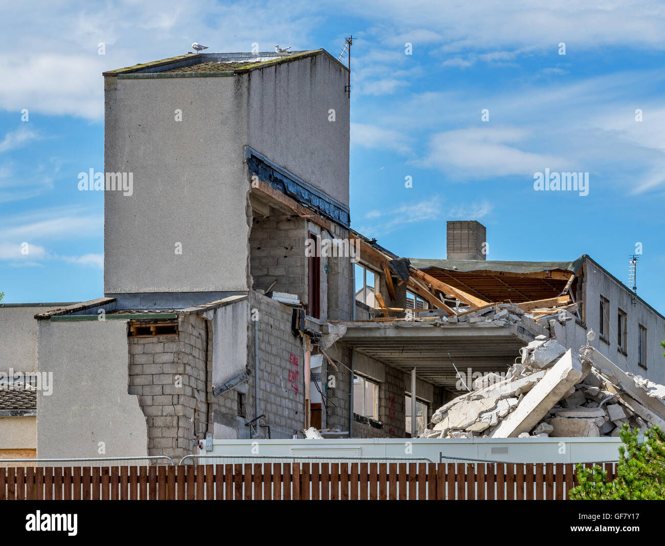 Abriss des Bishopmill Haus, Elgin, Moray, Schottland. Stockfoto