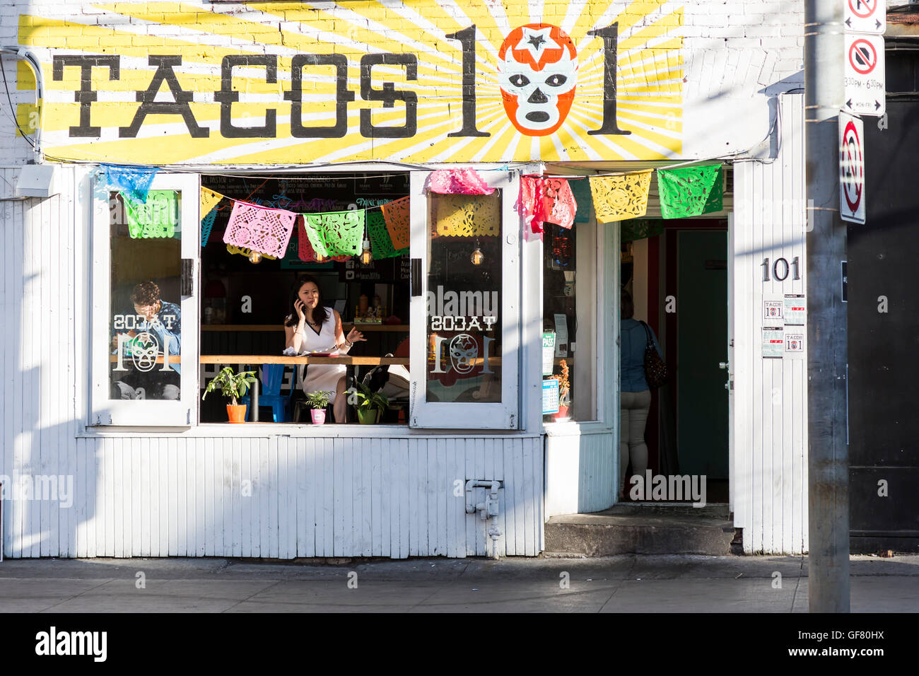 Toronto, Kanada - Juni 2016. Tacos 101 Restaurant in der Innenstadt von Toronto Stockfoto