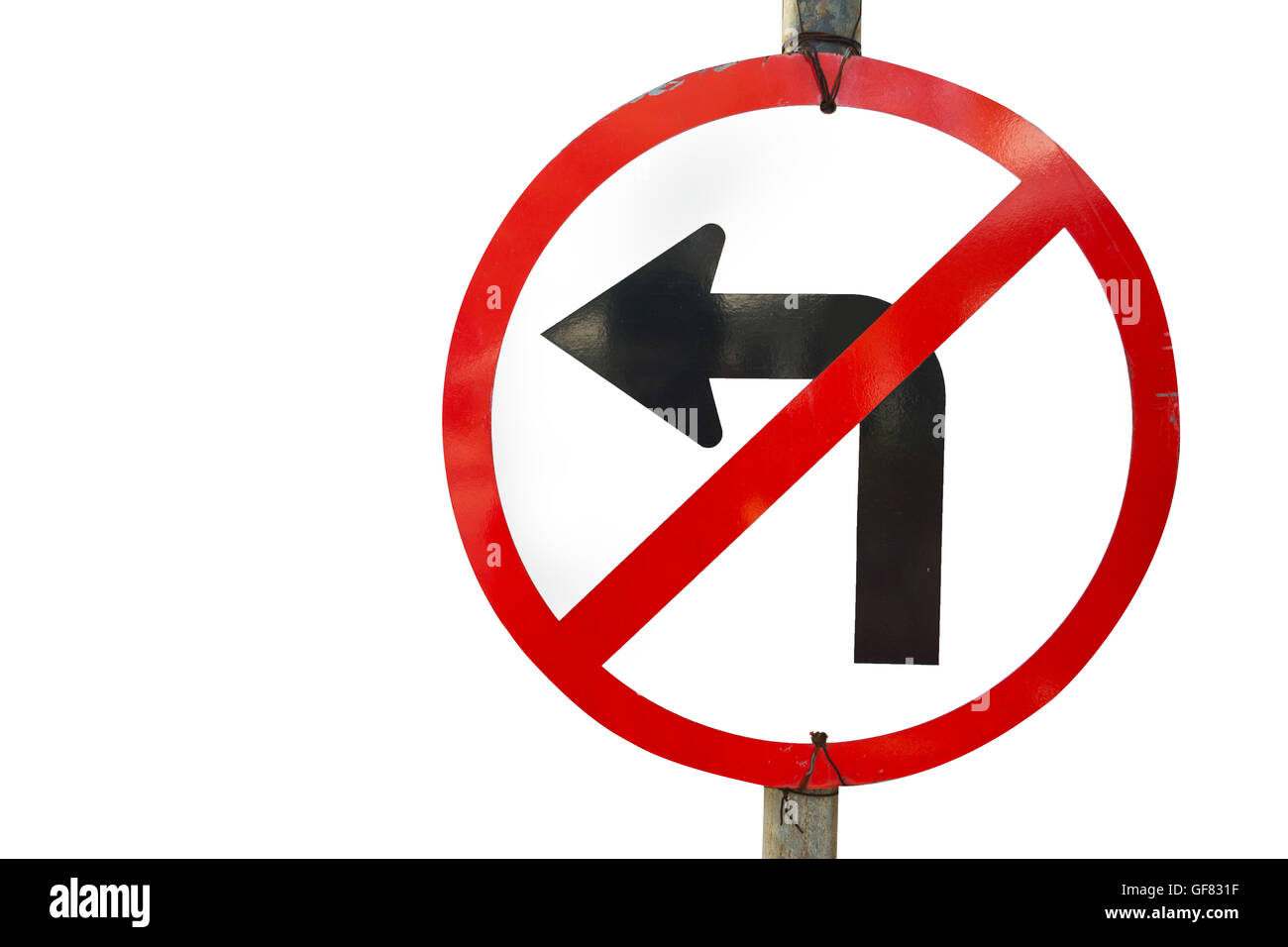 Verkehrsschilder-Symbole auf der Straße. Stockfoto