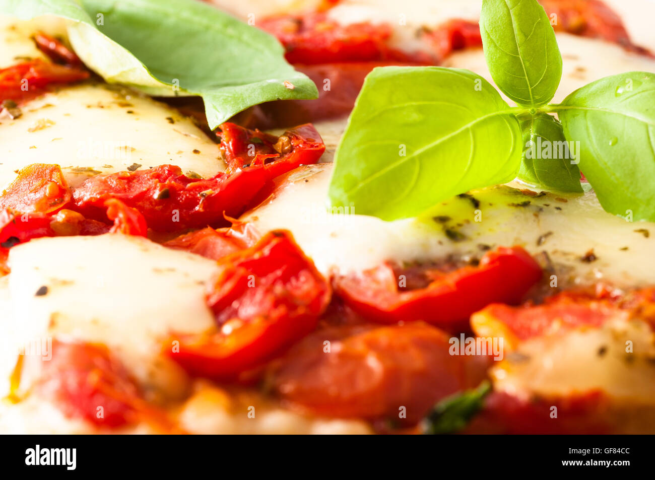 Pizza Margherita Stockfoto