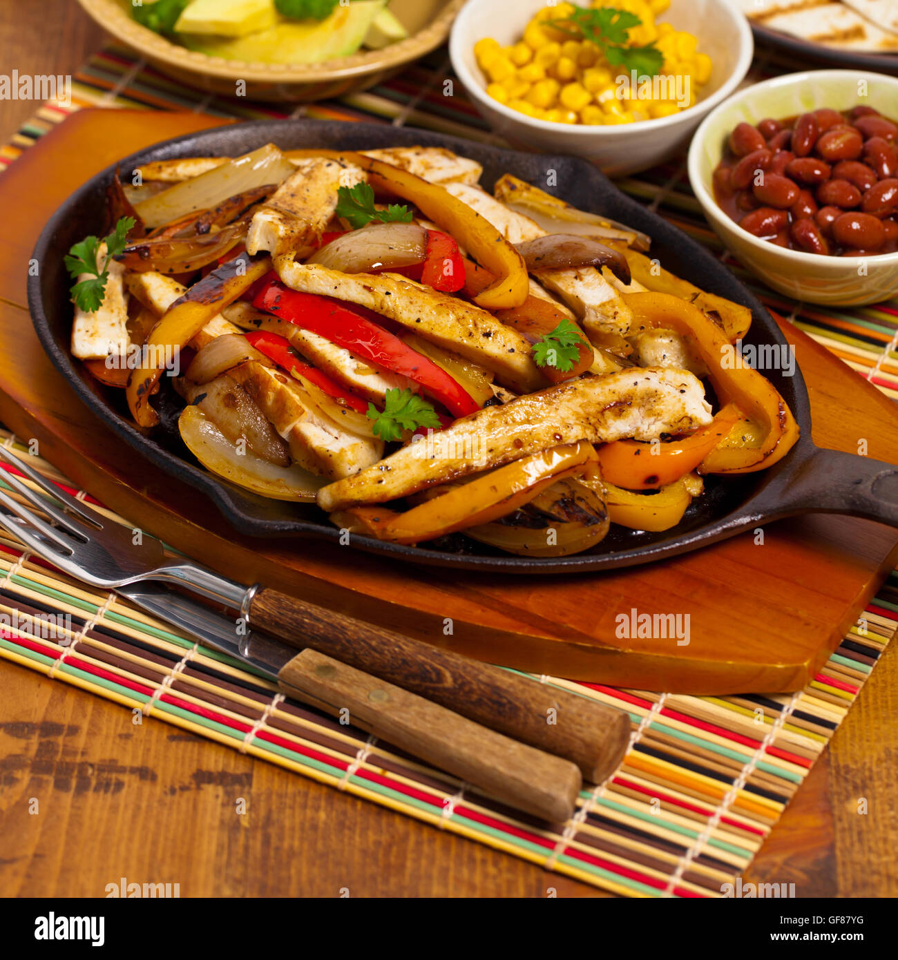 Chicken Fajitas Stockfoto