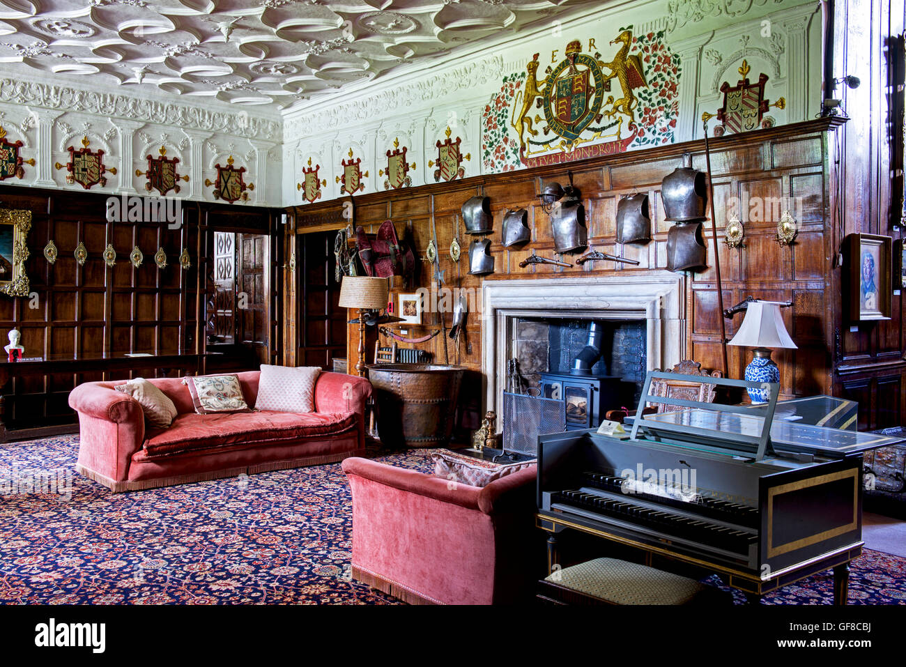 Die große Halle, Levens Hall, South Lakeland, Cumbria, England UK Stockfoto