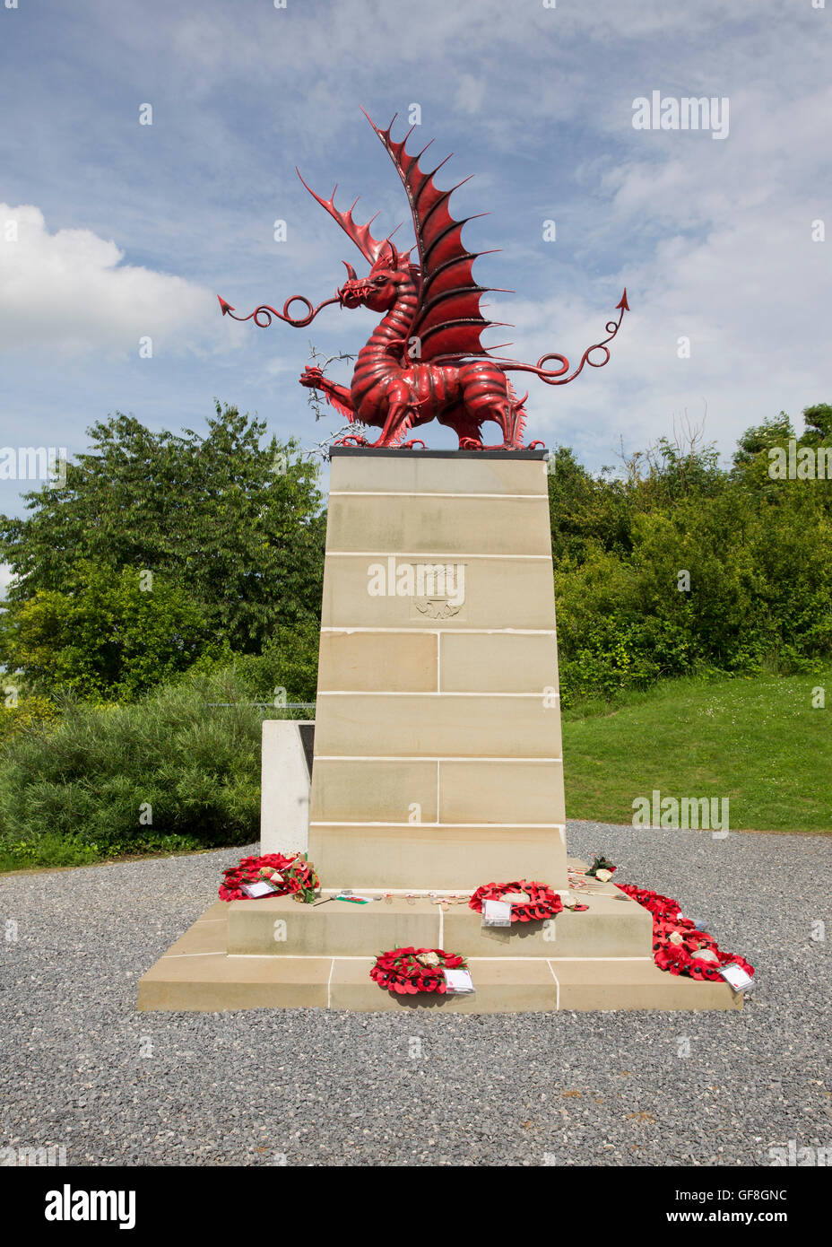 Denkmal für die 38. (Walisisch) Division bei Mametz Wood auf dem Schlachtfeld der Somme Stockfoto