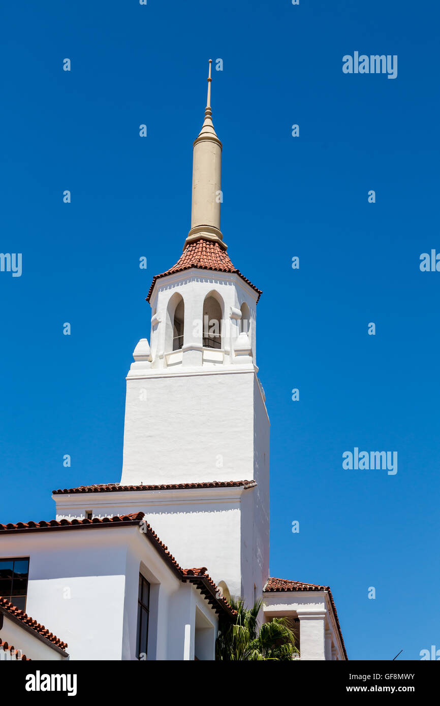 Kirche-Kirchturm auf alte Missionskirche in Santa Barbara Stockfoto