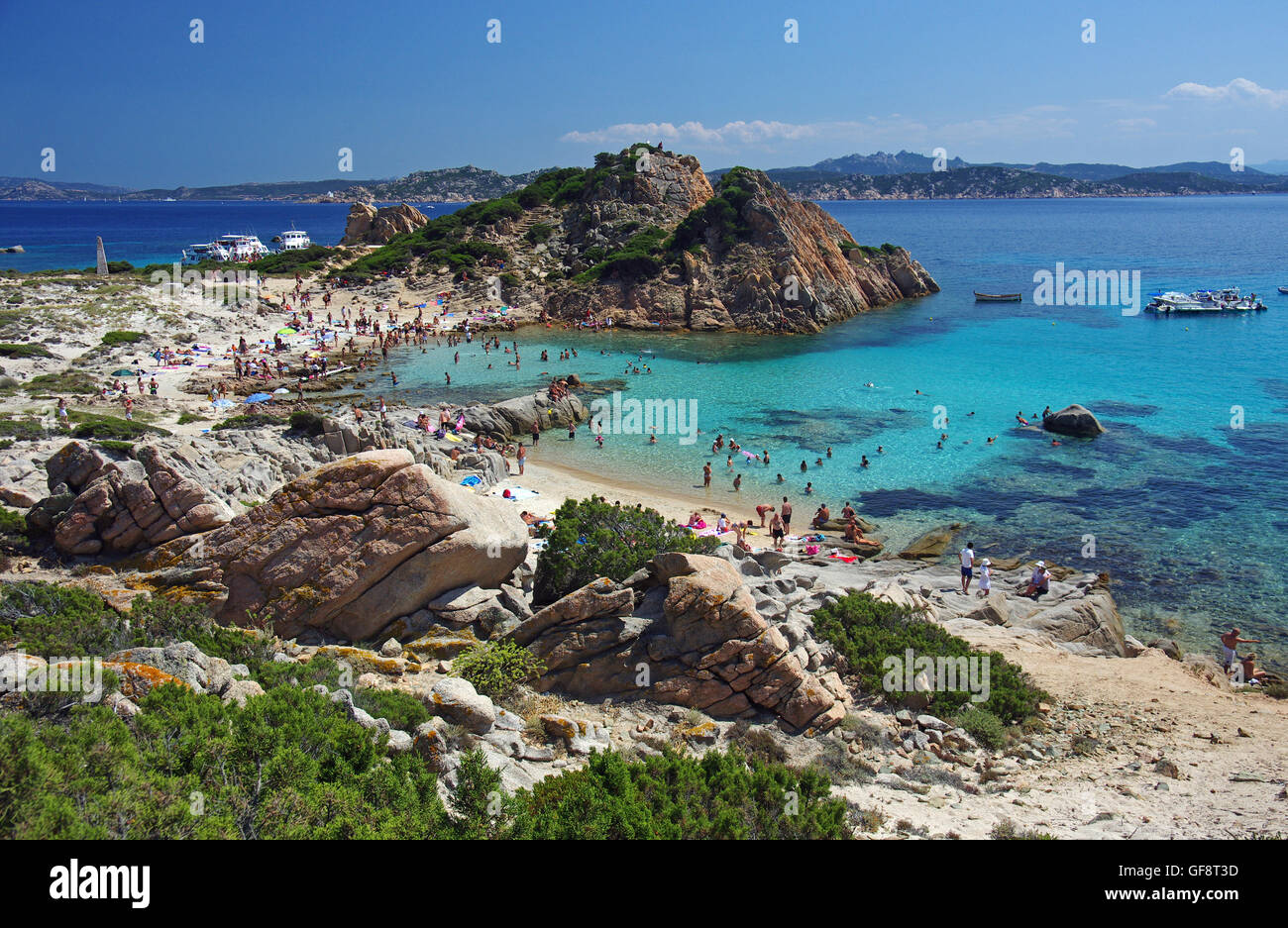 La Maddalena-Archipel, Sardinien, Insel Spargi im Juli Stockfoto