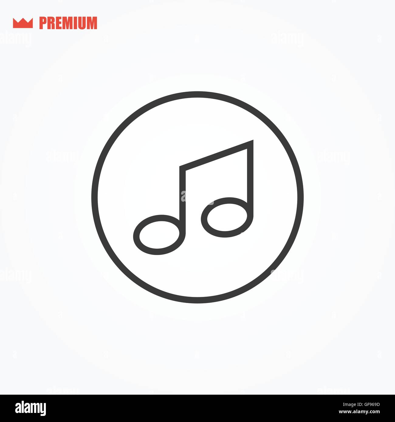 Abgerundete Musik Noten Vektor icon Stock Vektor