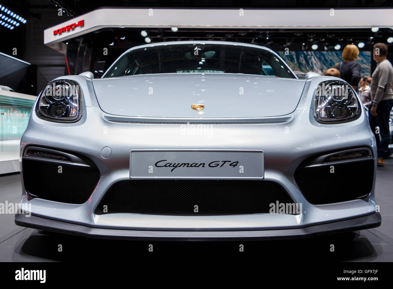 Porsche Cayman GT$. Am 86. internationalen Automobilsalon Genf Stockfoto