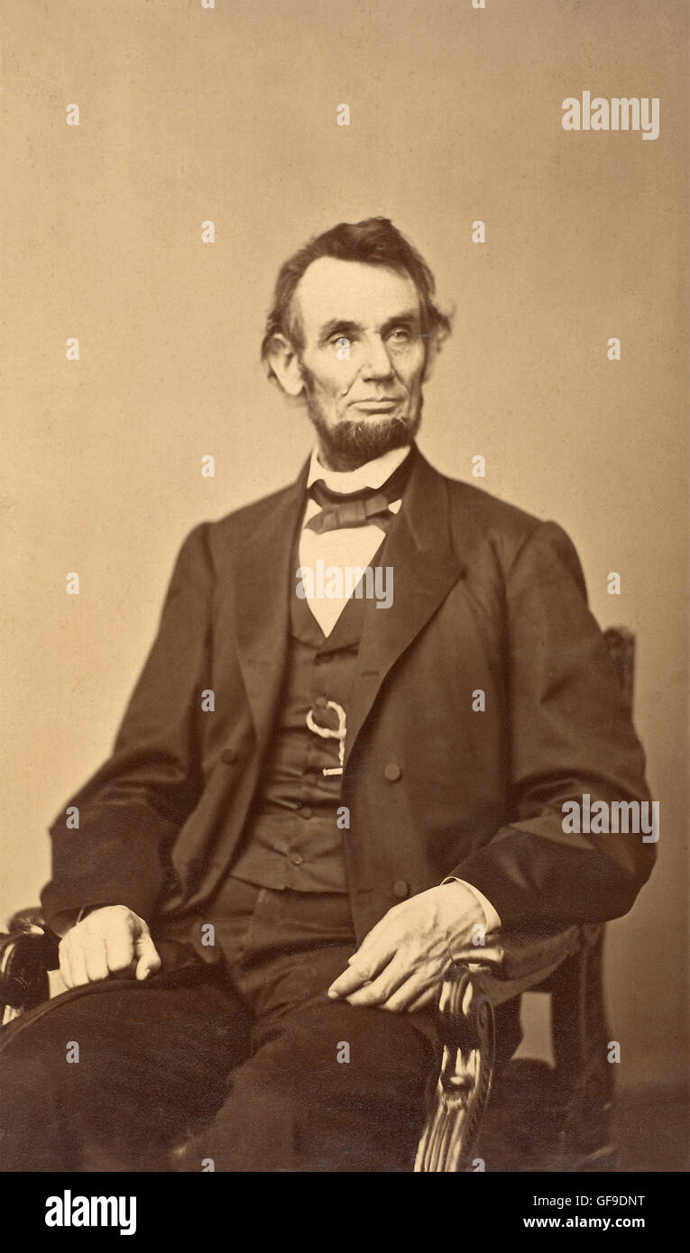 Porträt von Abraham Lincoln sitzen Stockfoto