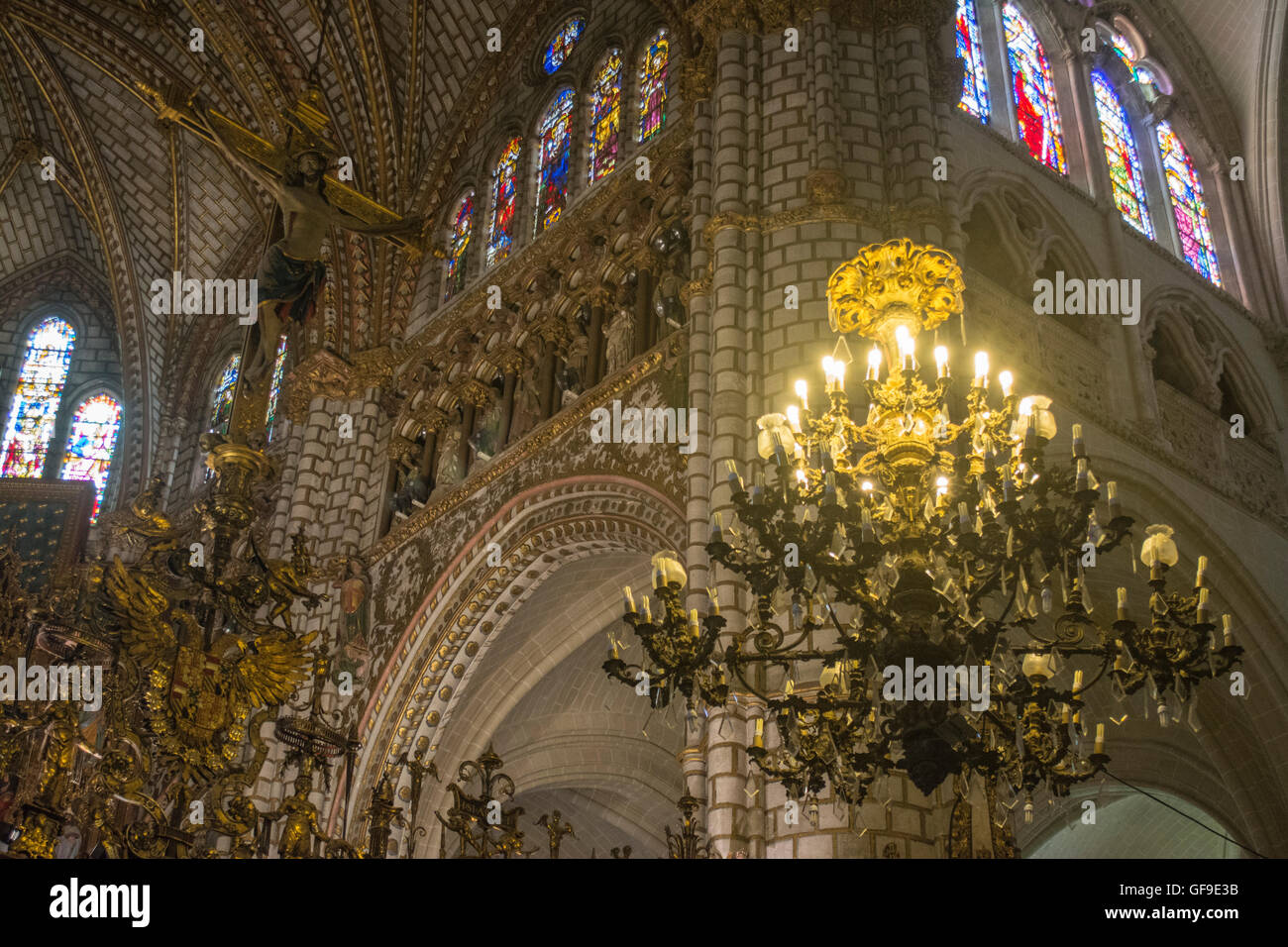 Innenraum der Primas Kathedrale der Heiligen Maria von Toledo, Spanien Stockfoto