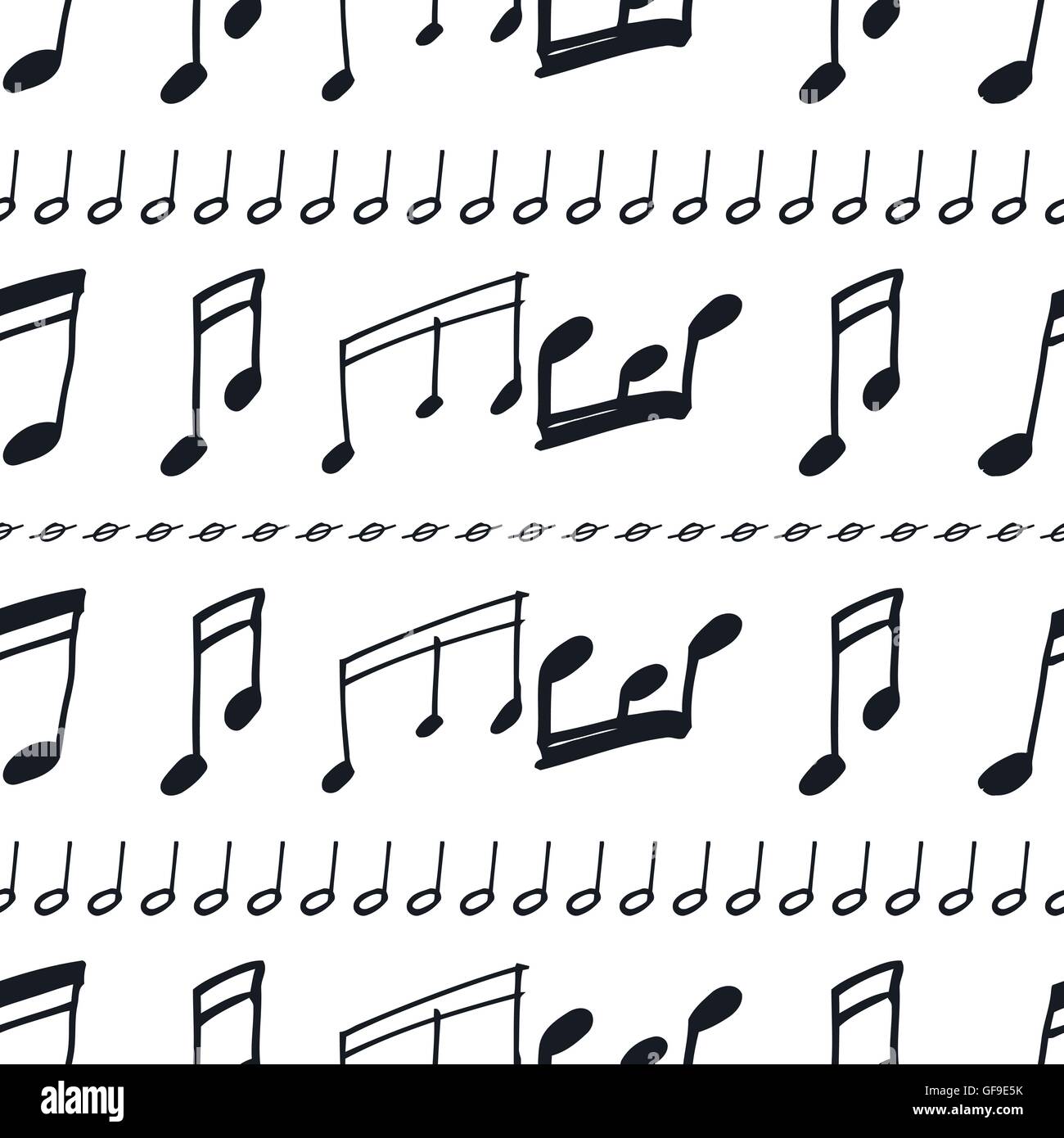 Nahtlose Muster mit Noten Stock Vektor