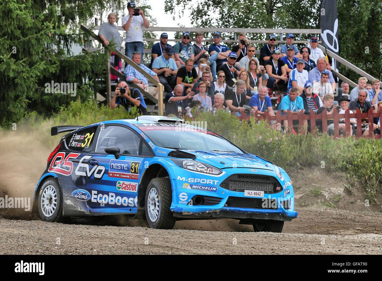 WRC-Rallye Finnland, Stufen 13-14. EVANS Stockfoto