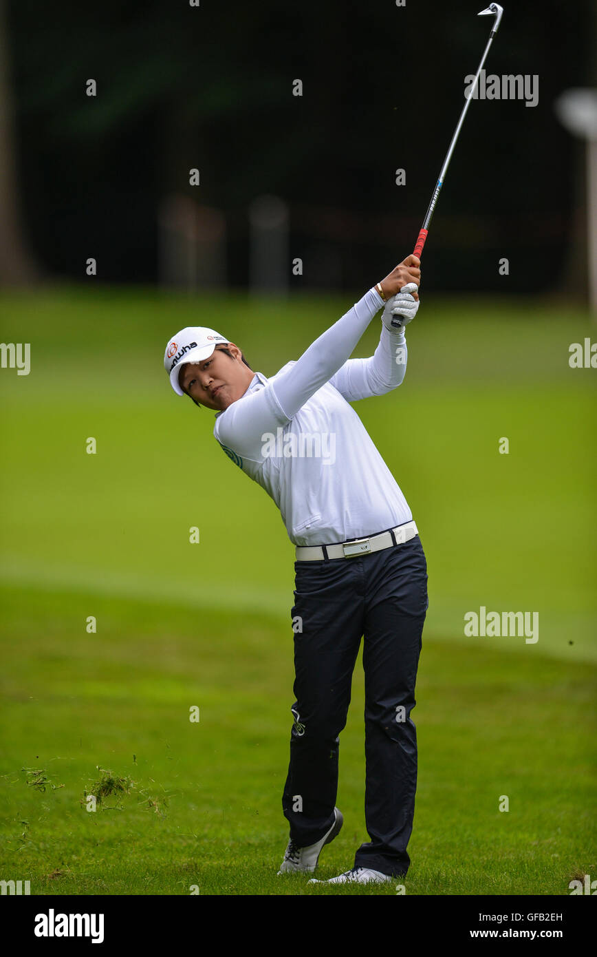 Woburn Golf Course, Milton Keynes, UK. 31. Juli 2016. Ricoh Womens Open Golf, letzte Runde. Haru Nomura (Japan) verharmlost die 4.. Bildnachweis: Aktion Plus Sport/Alamy Live-Nachrichten Stockfoto