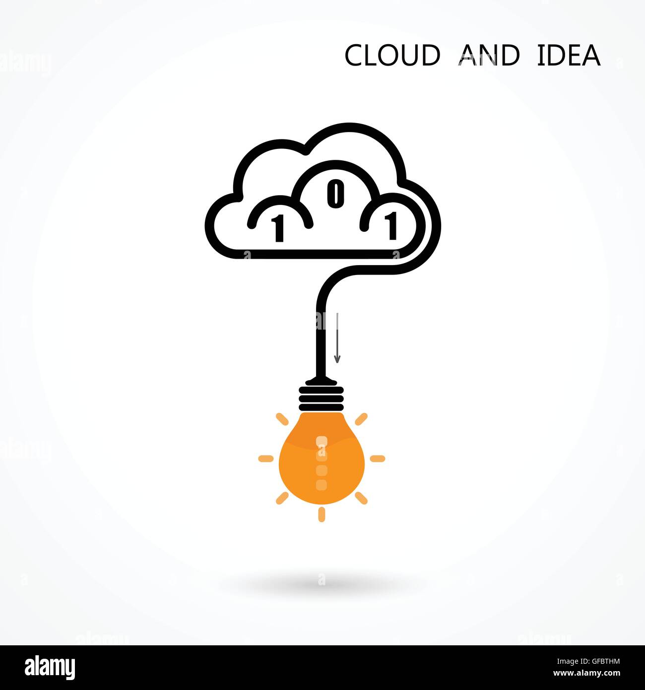 Glühbirnensymbol Idee und Cloud Logo Vector Design Template.Computer und Datenübertragung Symbol. Wirtschaft, Bildung und Technologie Stock Vektor