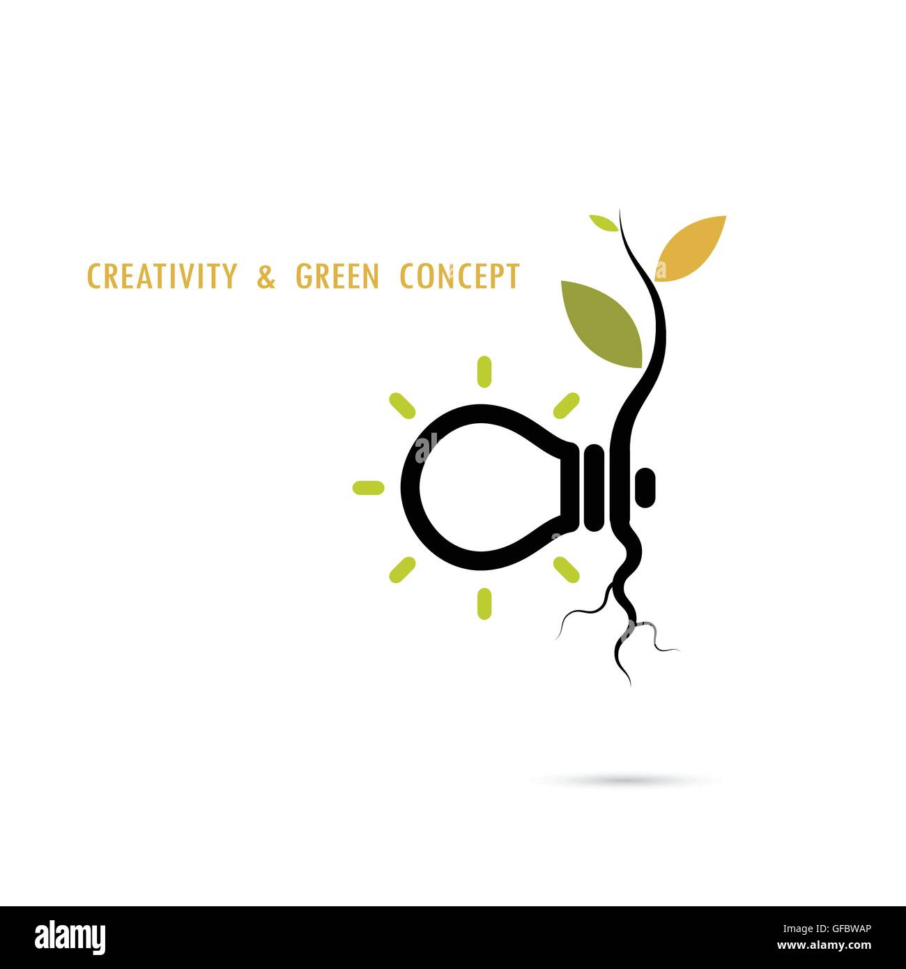 Pflanze wächst im Inneren der Glühbirne-Logo. Grüne, umweltfreundliche Energie-Konzept. Baum der Erkenntnis-Konzept. Bildung und Business-Konzept. Stock Vektor