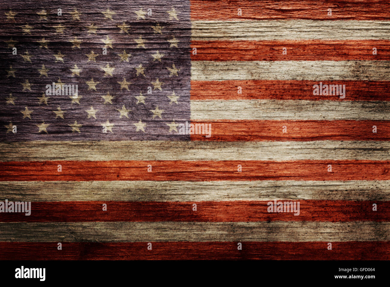 Abgenutzte Vintage amerikanische Flagge Hintergrund Stockfoto