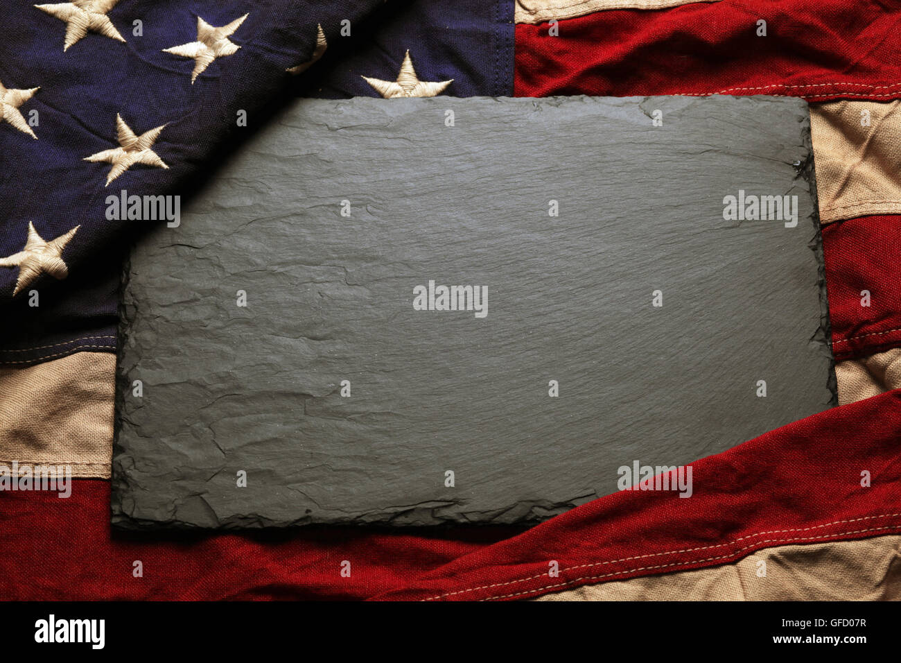 Alte amerikanische Flagge Hintergrund für Memorial Day oder 4th of July Stockfoto