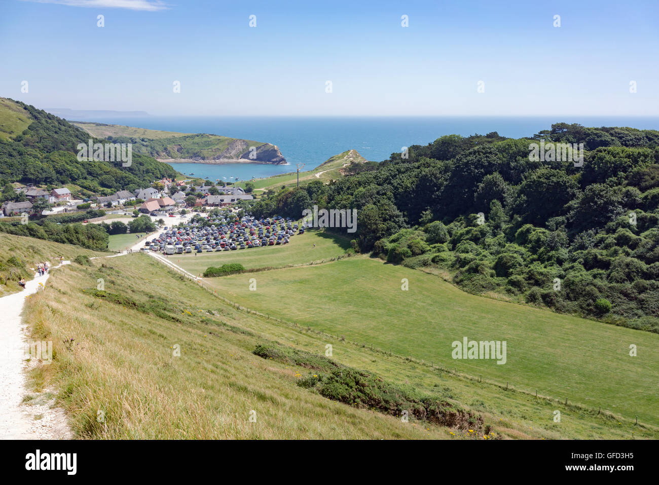 Eine Landschaft-Erfassung von West Lulworth und Lulworth Cove in Dorset Stockfoto