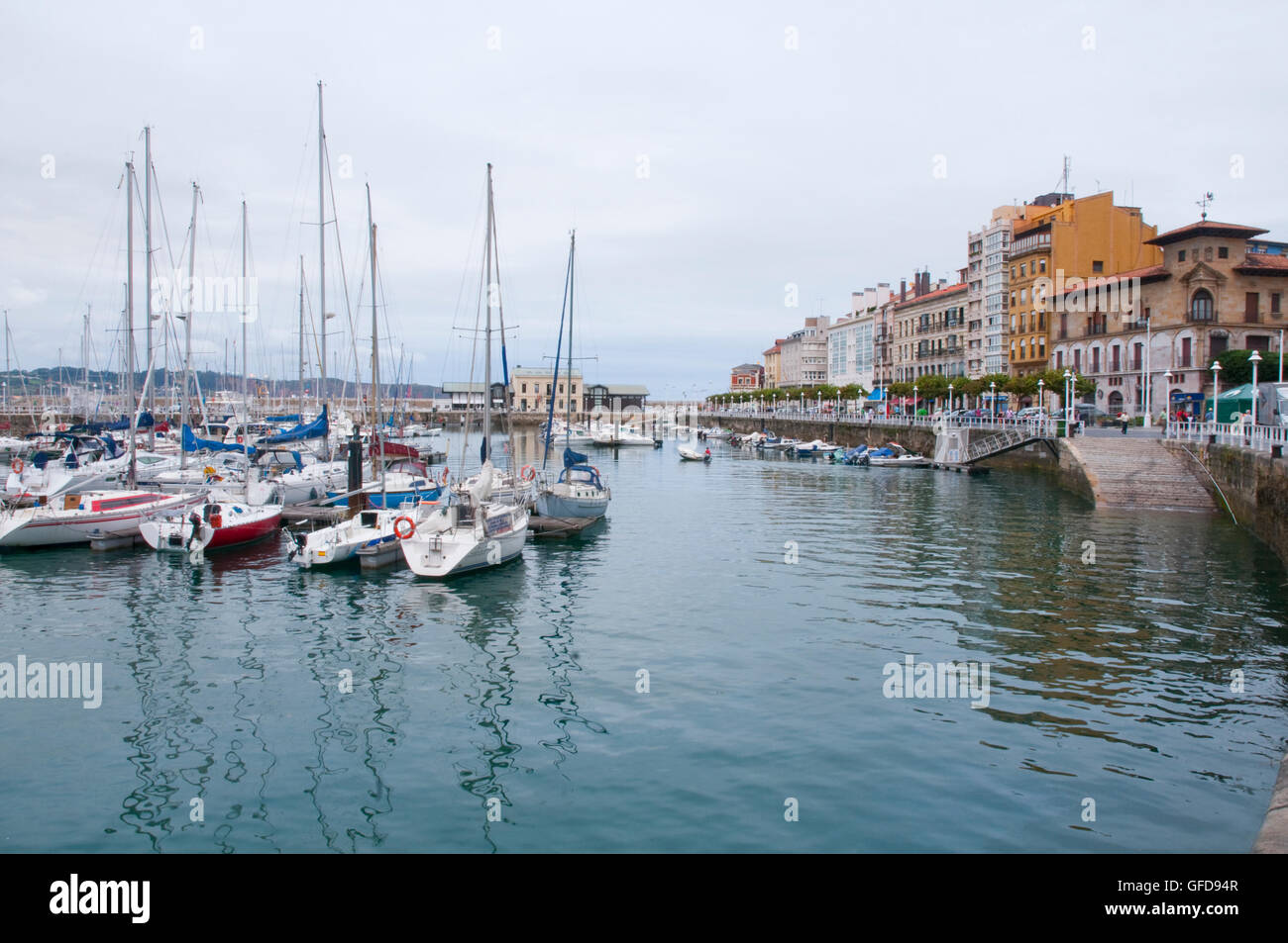 Hafen. Gijón, Asturien, Spanien. Stockfoto