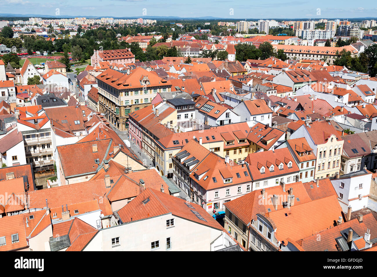 Altstadt von Budweis, Budweis, Budvar, Süd-Böhmen, Tschechische Republik, Europa Stockfoto